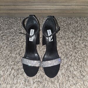 Steve Madden Black Heels with Silver Accents